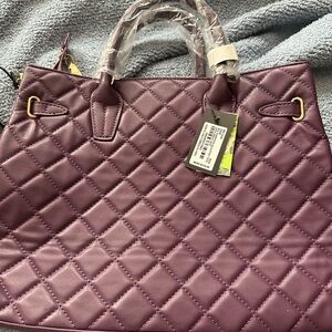 MISHA COLLECTION Quilted Purple Tote